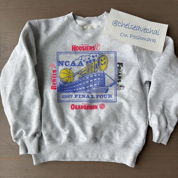 Vintage 1987 Final Four Sweatshir 1987 final four rebels hoosiers Shirt tee - Picture 1 of 2